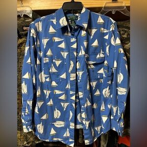 Ralph Lauren, long sleeve button-down, sailboats casual shirt